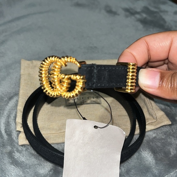 Gucci Suede belt with torchon Double G buckle - Picture 5 of 6